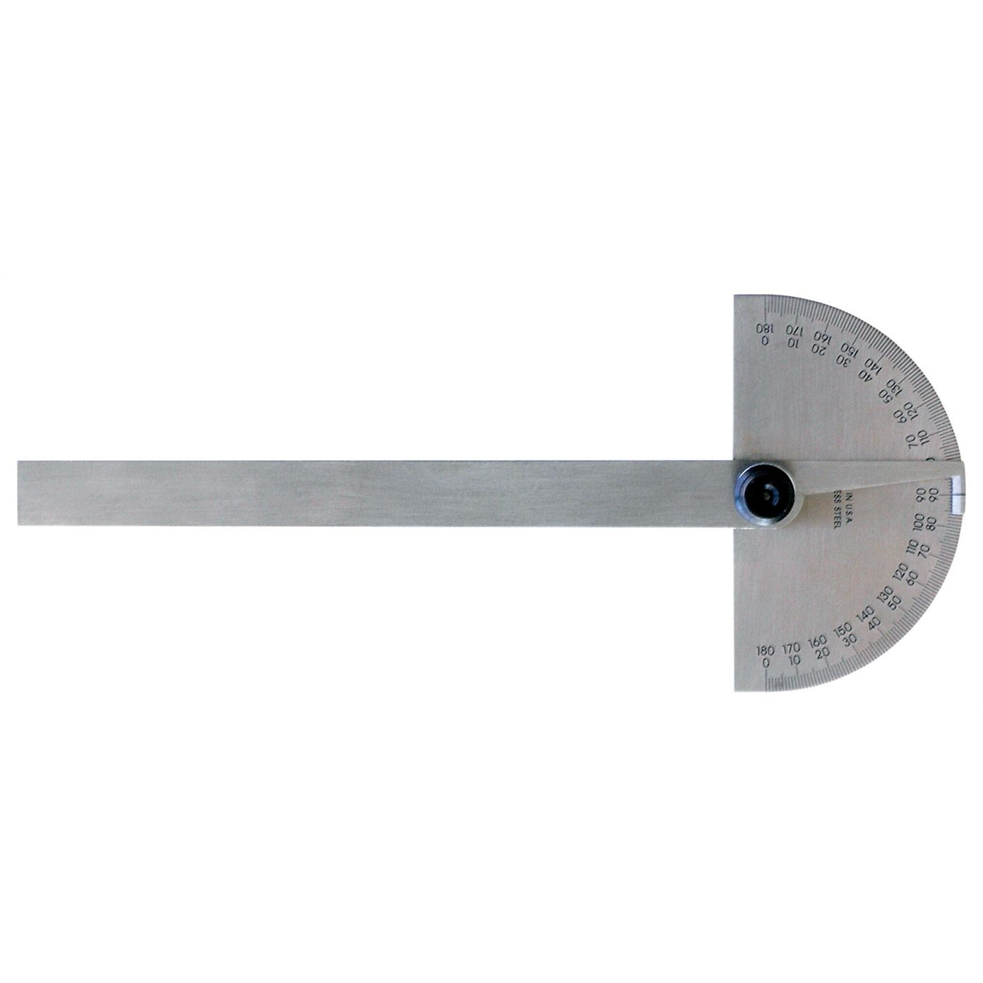 Mitutoyo Semi-Circle Protractor - 6ft. Arm, Stainless Steel, Satin Chrome Finish, Model# 968-202
